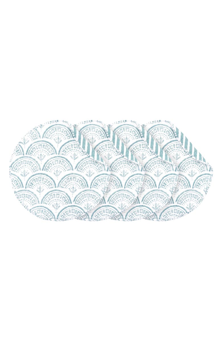 carol & frank Halsey Round Set of 4 Placemats 17", Main, color, Blue