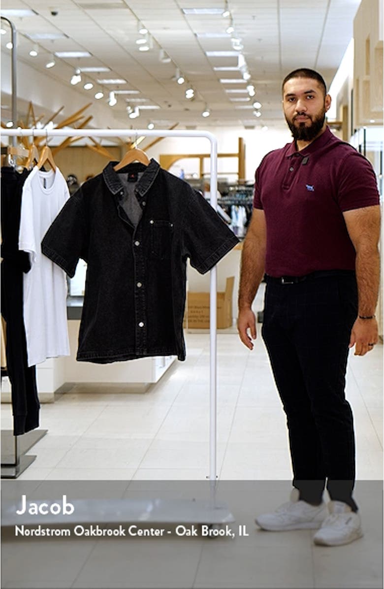 Short Sleeve Denim Button-Up Shirt, sales video thumbnail