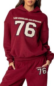 EDIKTED 76 Cali Appliqué Graphic Hoodie