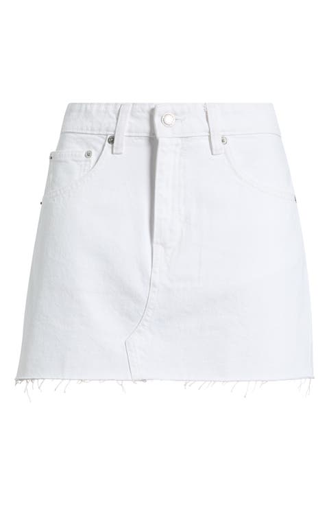 Rica Raw Hem Denim Miniskirt