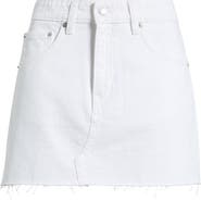 MANGO Rica Raw Hem Denim Miniskirt