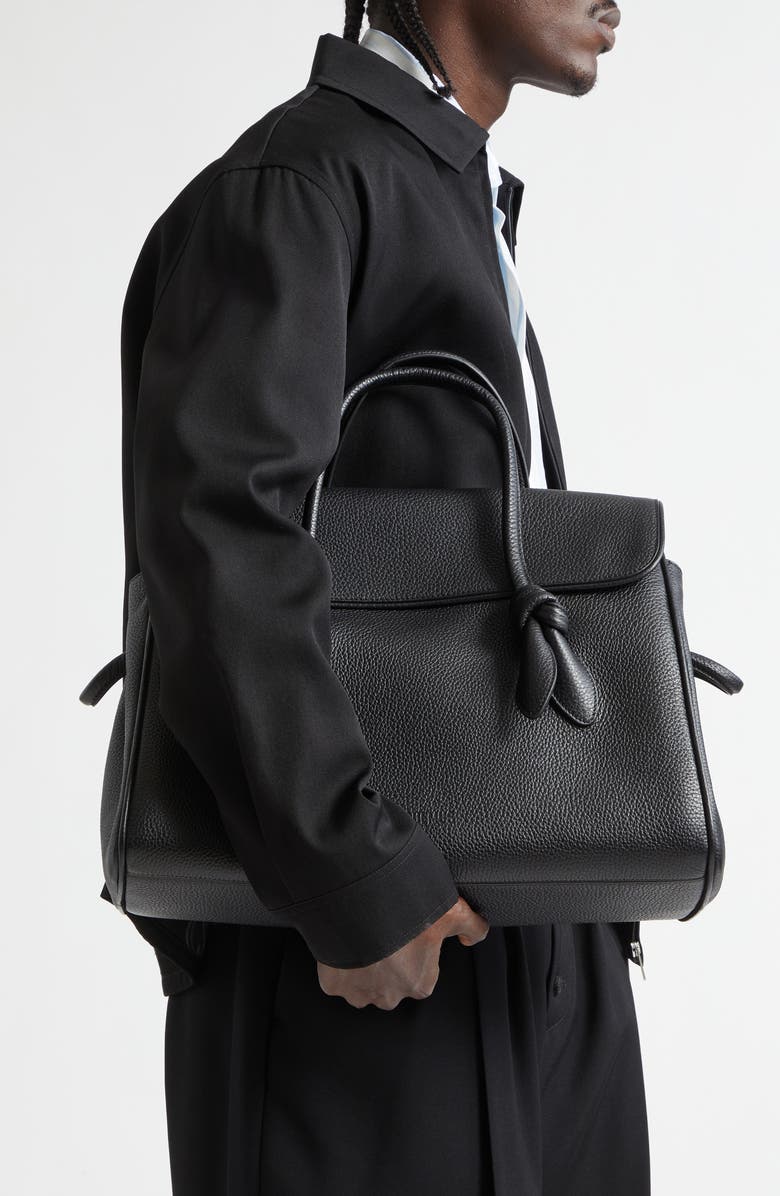 Jacquemus Le Turismo Leather Shopper Bag, Alternate, color, Black