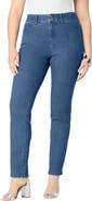 Roaman's Plus Size High Rise Tummy Control Straight Leg Jeans