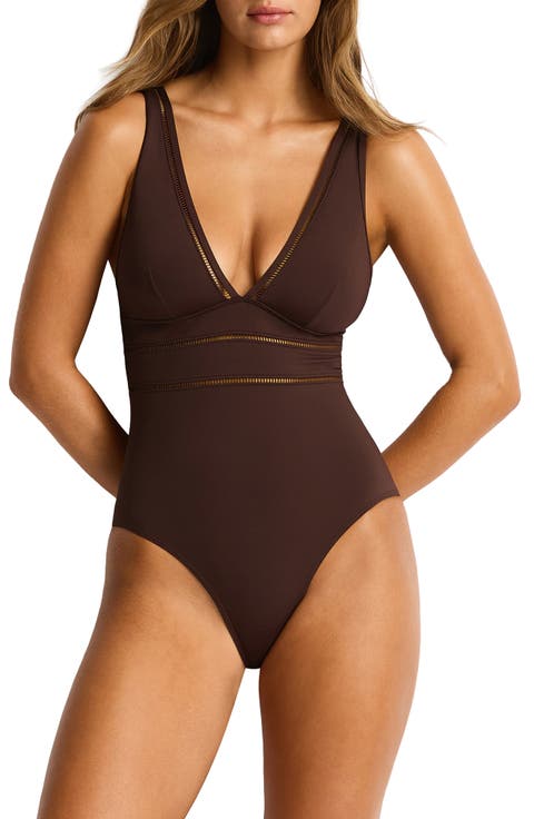 Spliced Plunge One-Piece
