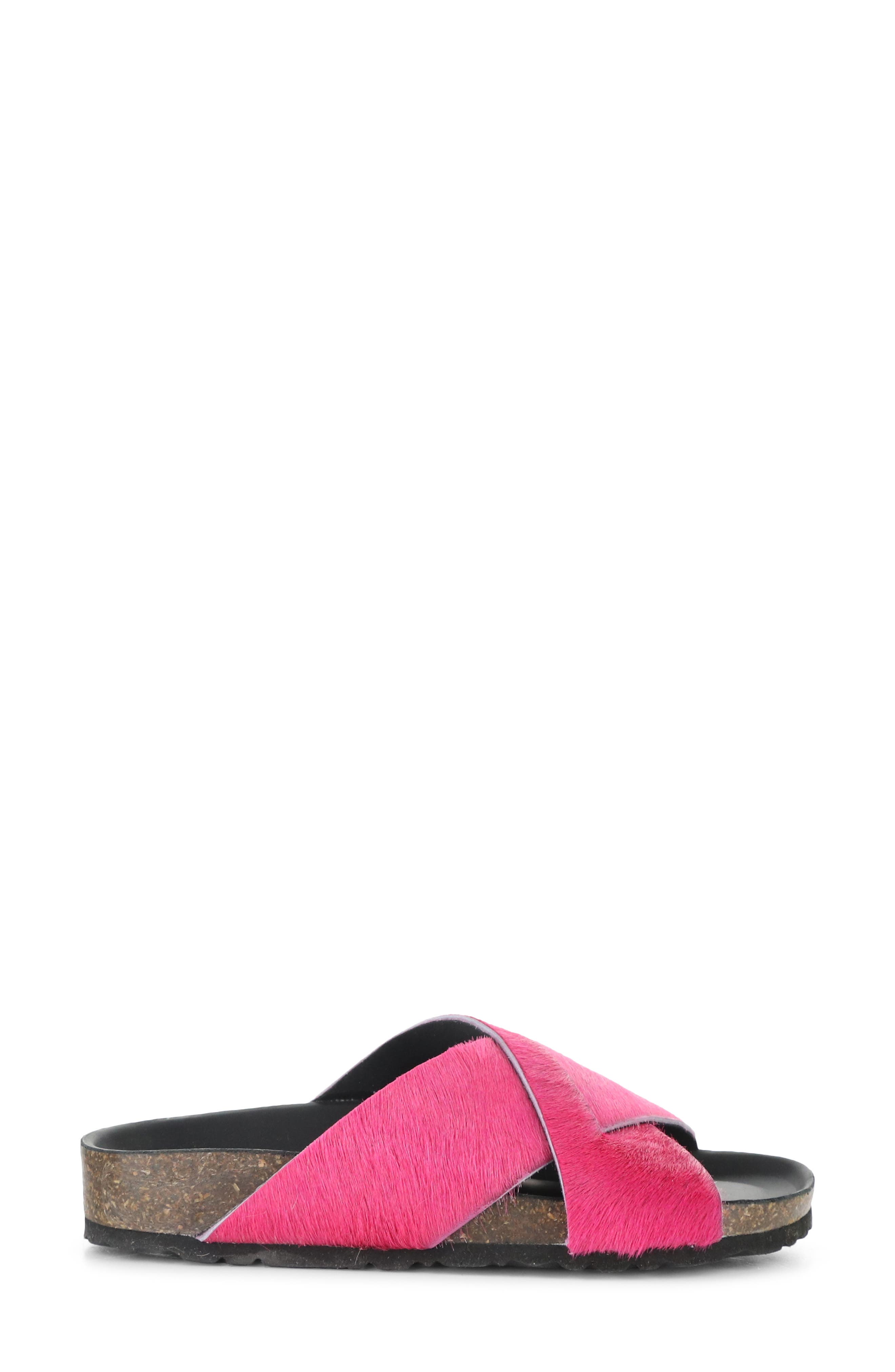 Suna Genuine Calf Hair Sandal, Alternate, color, FUXIA