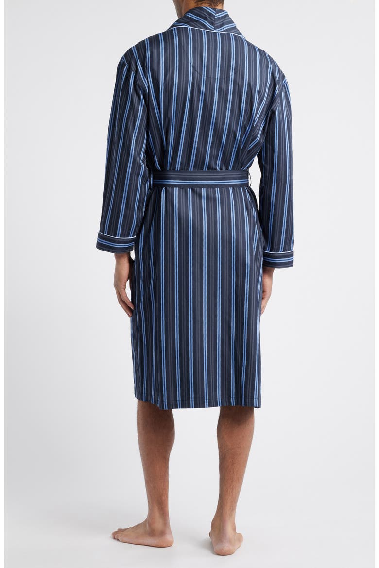 Sateen Shawl Collar Cotton Robe, Alternate, color, STONE