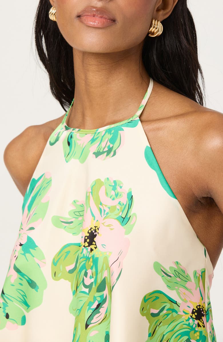 ASTR the Label Halter Scarf Top, Alternate, color, Cream Green Floral
