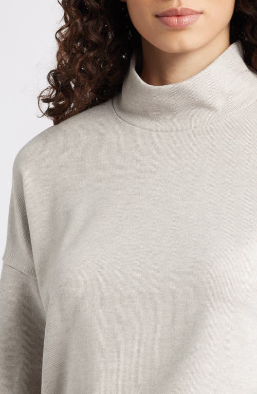 Caslonr Caslon(r) Drop Shoulder Turtleneck Sweatshirt In Neutral