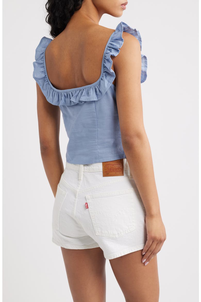 Dervla Pintuck Ruffle Tank, Alternate, color, BLUE