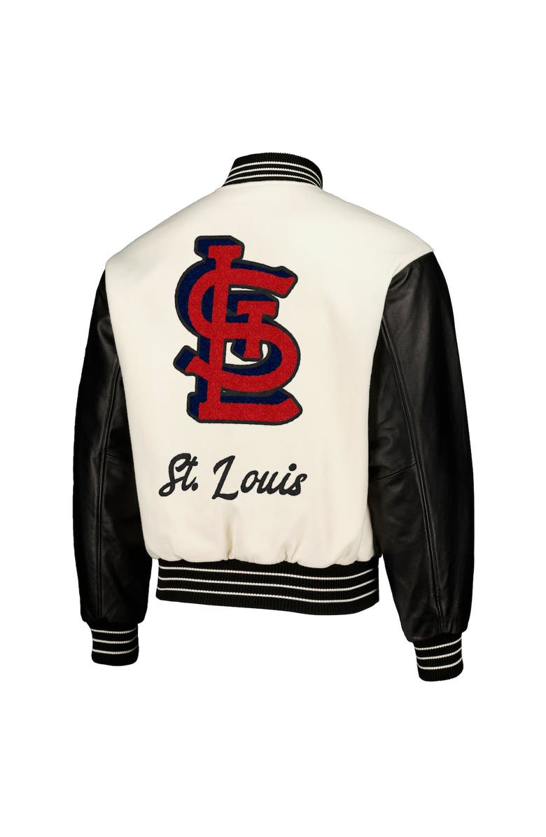 PLEASURES Men's PLEASURES White St. Louis Cardinals Full-Snap Varsity Jacket, Alternate, color,