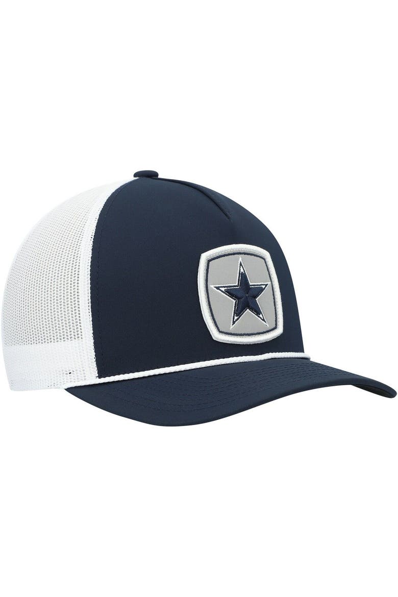 Men's HOOey Navy/White Dallas Cowboys Star Patch Rope Trucker Snapback Hat, Alternate, color, Navy