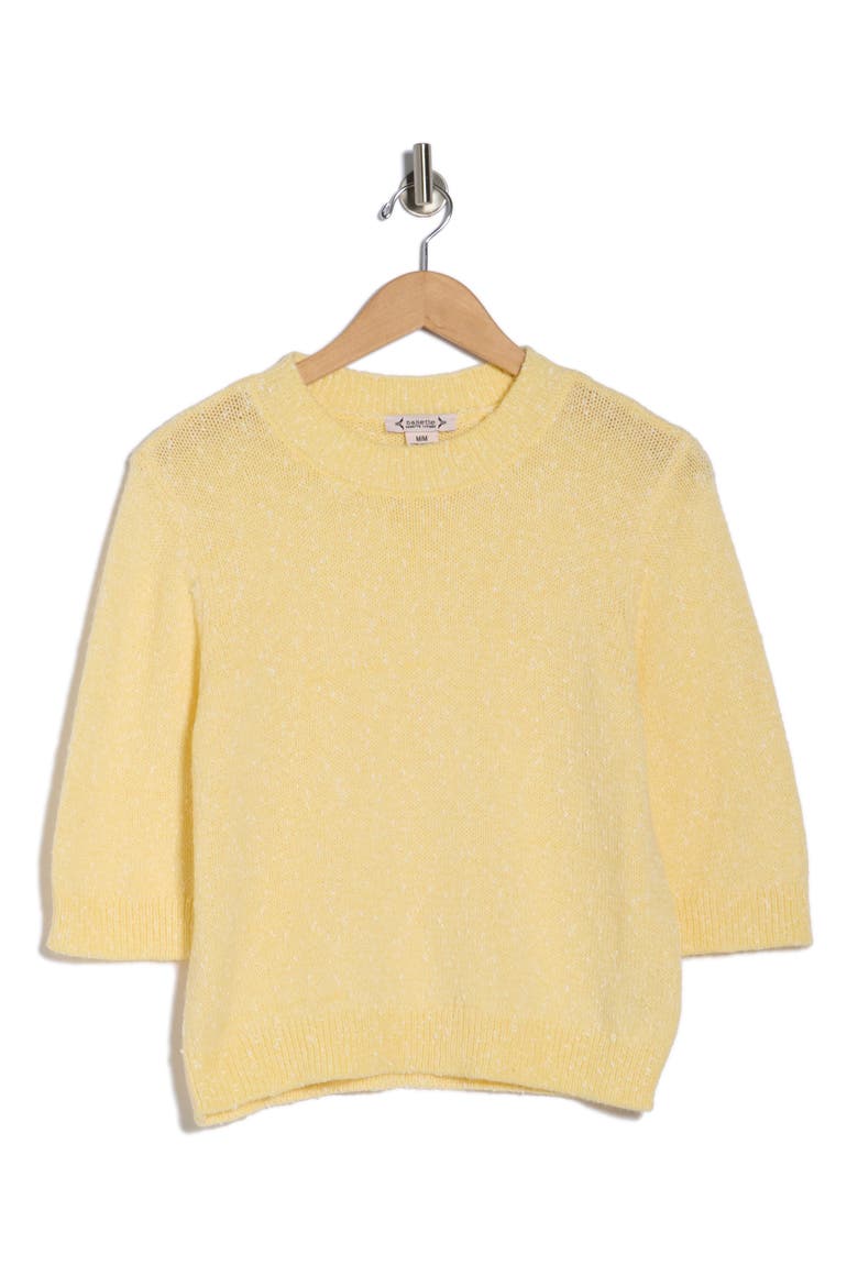 Slubbed Sweater, Alternate, color, HEATHER DAFFODIL
