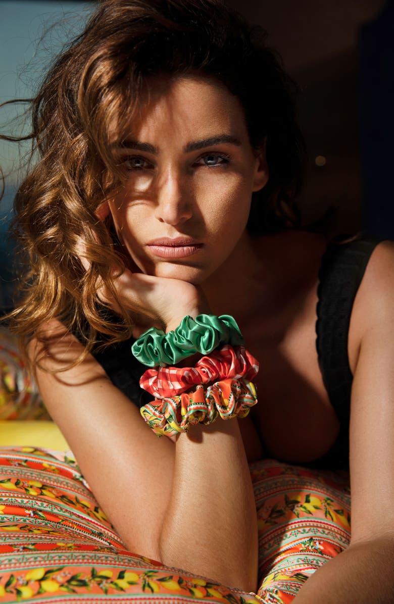 slip 3-Pack Large Silk Scrunchie Set, Alternate, color, Positano