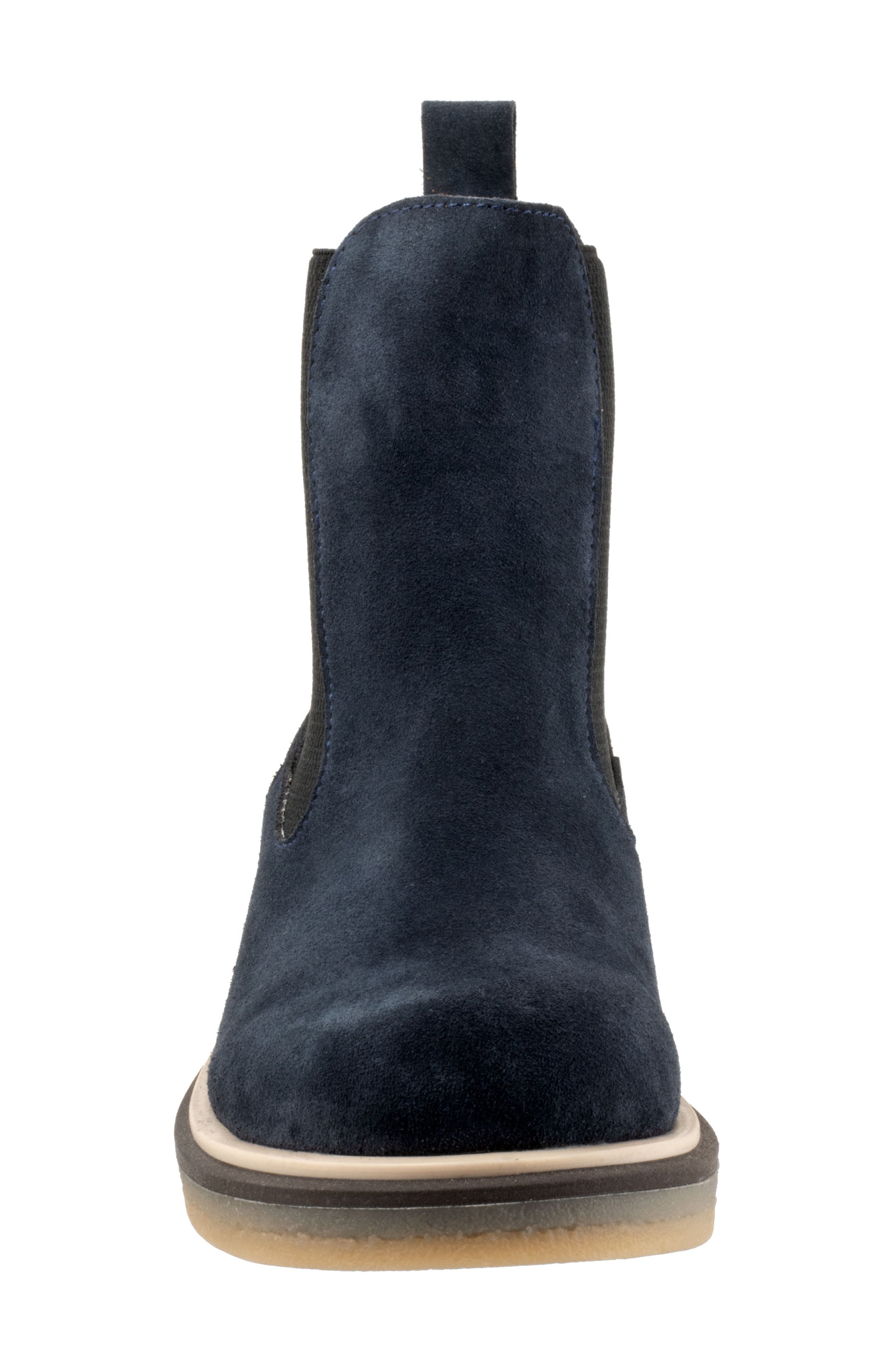 Bueno Wanda Platform Chelsea Boot, Alternate, color, Navy Suede