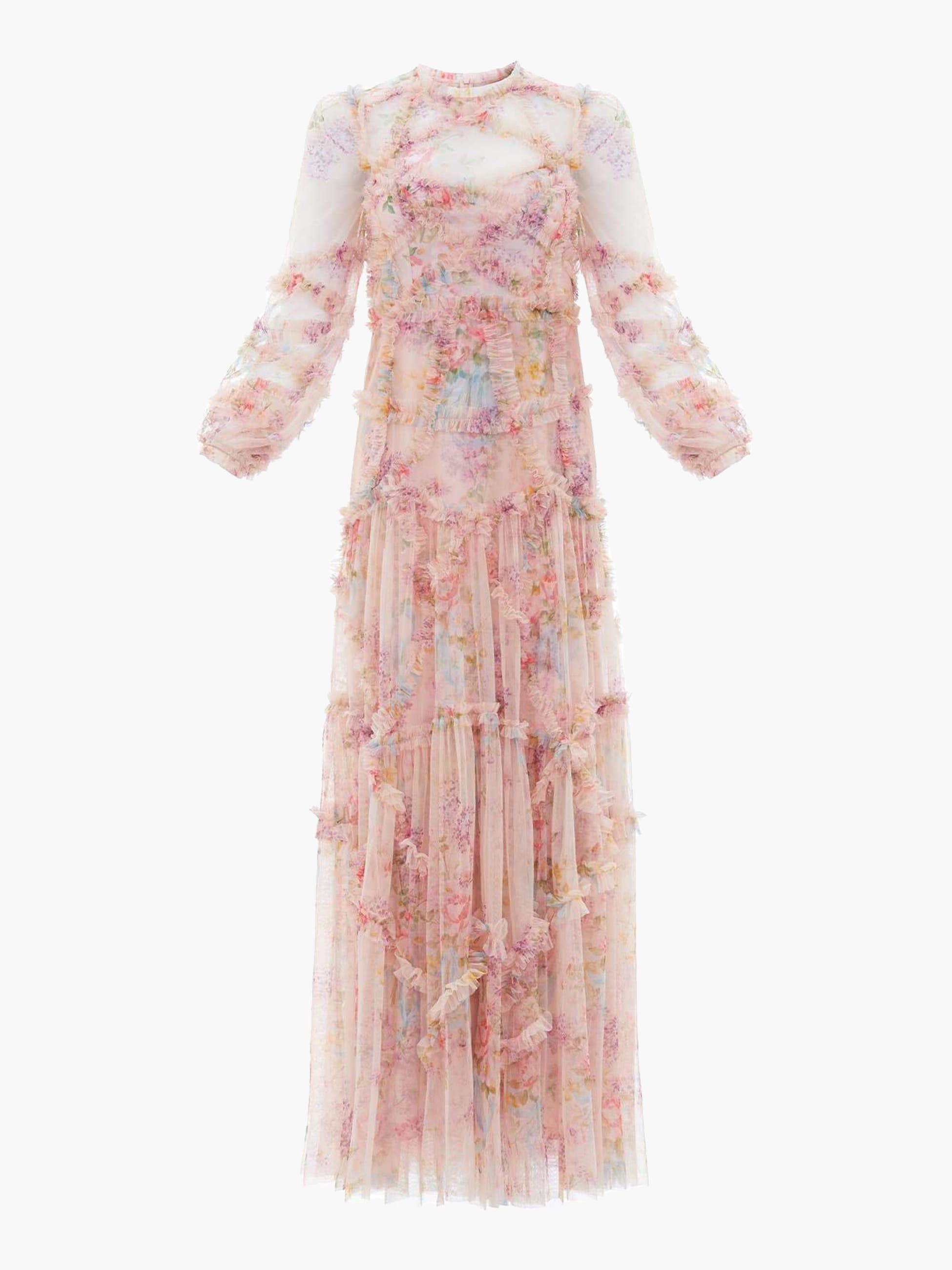 Floral Diamond Ruffle Gown - image 2