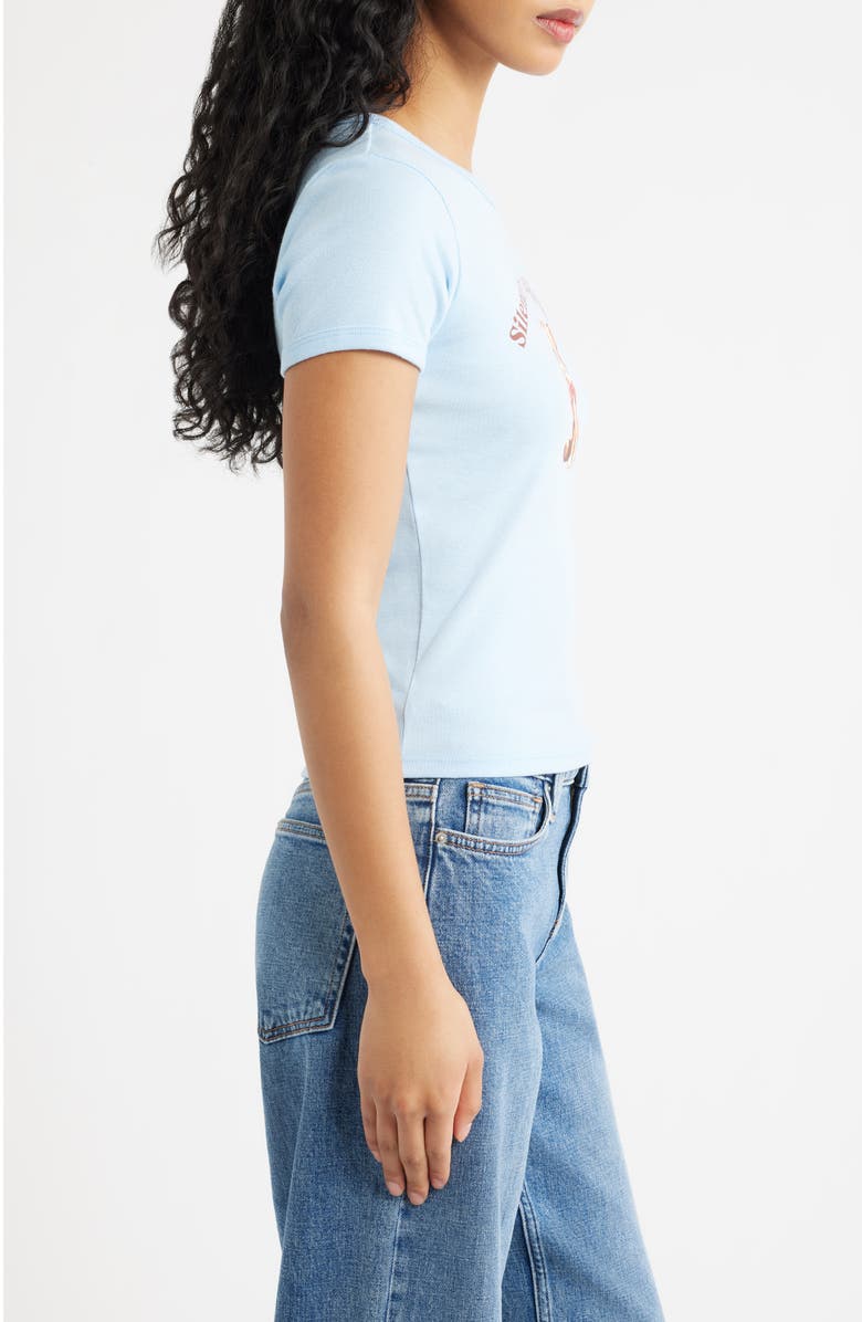 Vinyl Icons Silently Judging You Graphic Baby Tee, Alternate, color, Light Blue