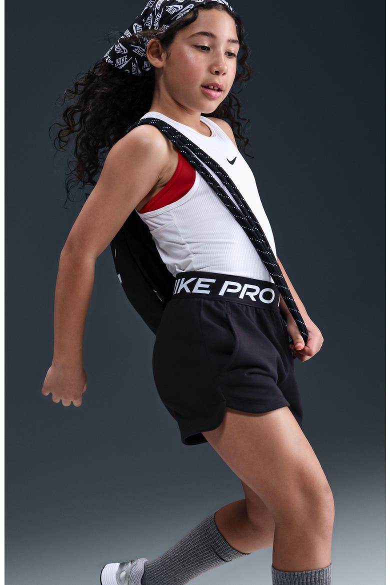 Kids' Dri-FIT Fleece Shorts, Alternate, color, BLACK/ BLACK/ BLACK/ WHITE