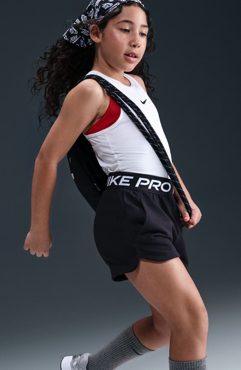 Nike Kids' Dri-FIT Fleece Shorts, Alternate, color, Black/ Black/ Black/ White