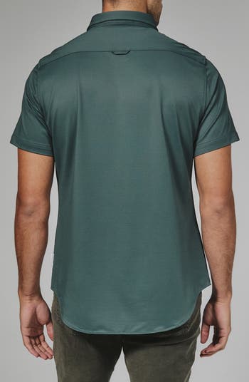 Owen Solid Short Sleeve Performance Button-Up Shirt