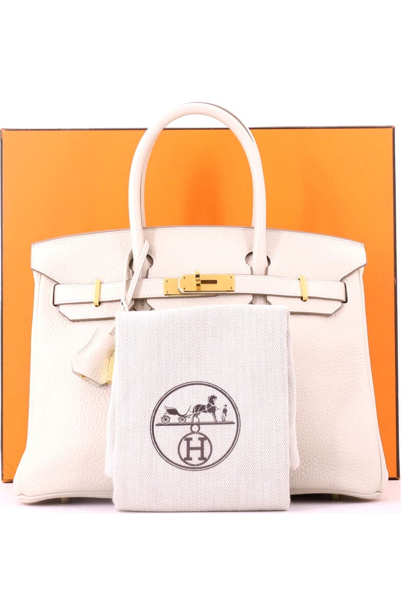 Pre-Owned Hermes Birkin Handbag Light Clemence with Gold Hardware 30, Alternate, color, Craie