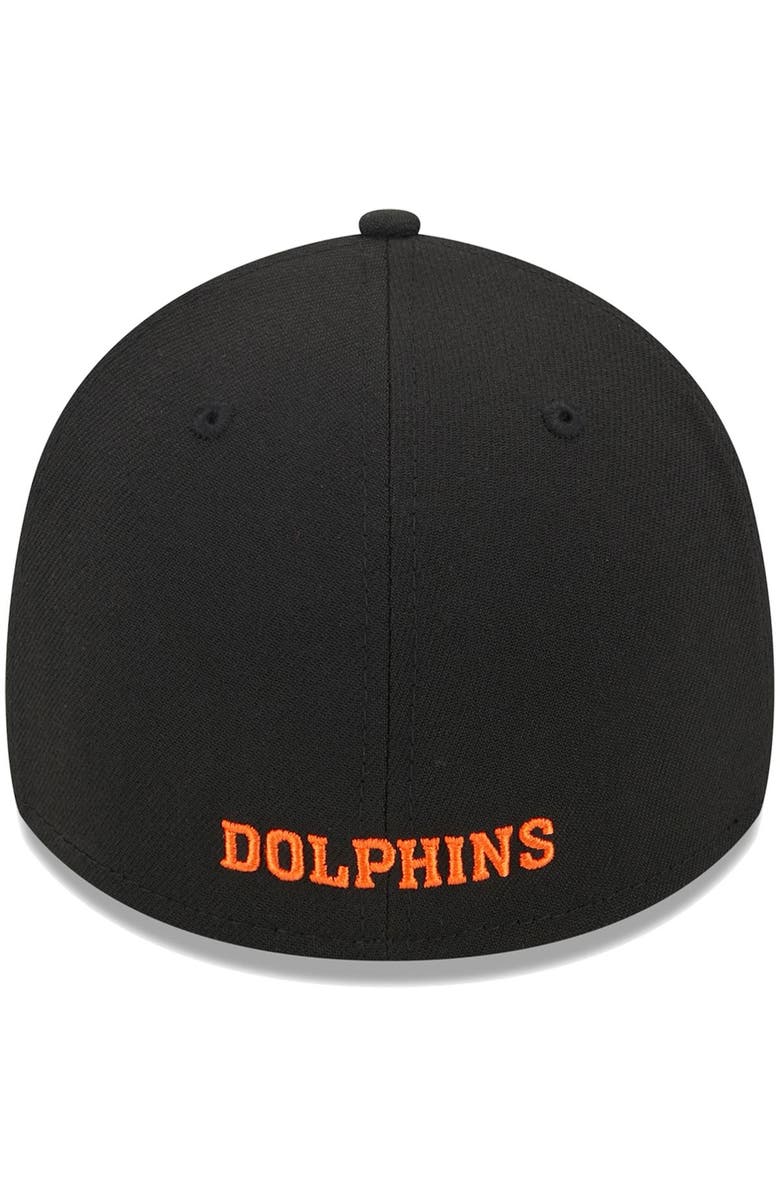 New Era Men's New Era Black Miami Dolphins Throwback Main 39THIRTY Flex Hat, Alternate, color, Black