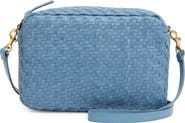 Clare V. Marisol Woven Zig-Zag Leather Crossbody Camera Bag