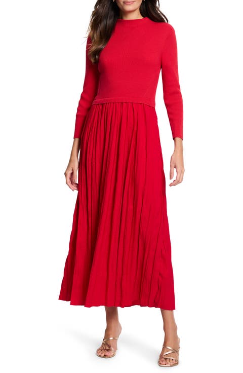 Kira Long Sleeve Knit & Woven Dress