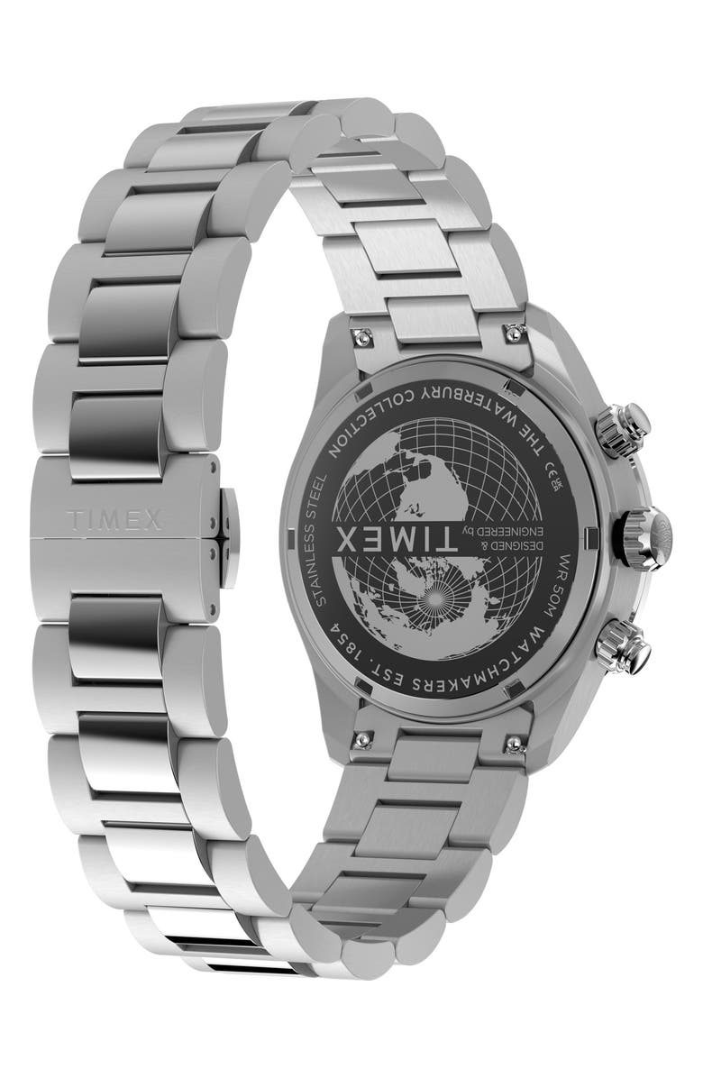 Timex<sup>®</sup> Waterbury Heritage Chronograph Bracelet Watch, 39mm, Alternate, color, Stainless Steel
