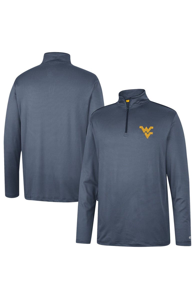 COLOSSEUM Men's Colosseum Navy West Virginia Mountaineers Logo Quarter-Zip Windshirt, Main, color,