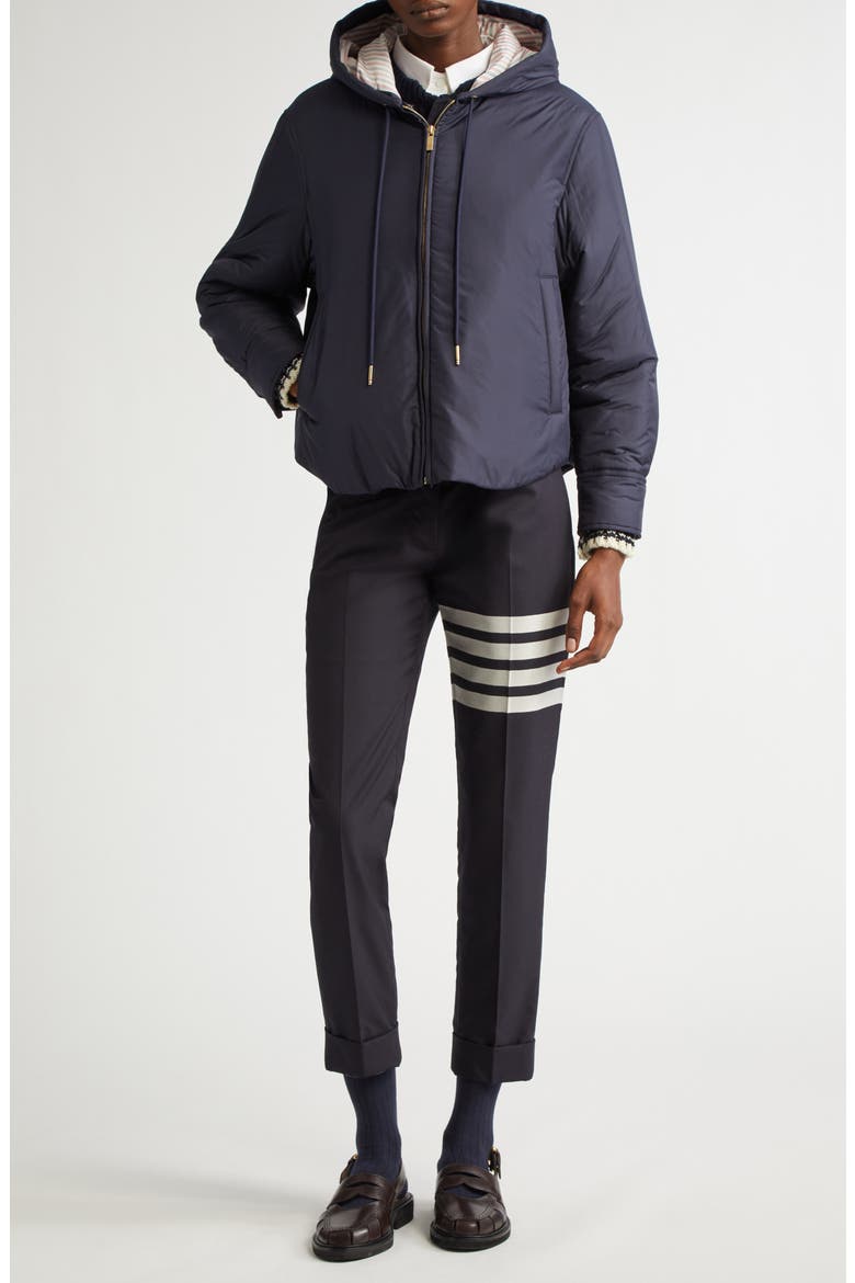 Technical Fabric Down Hooded Jacket, Alternate, color, NAVY