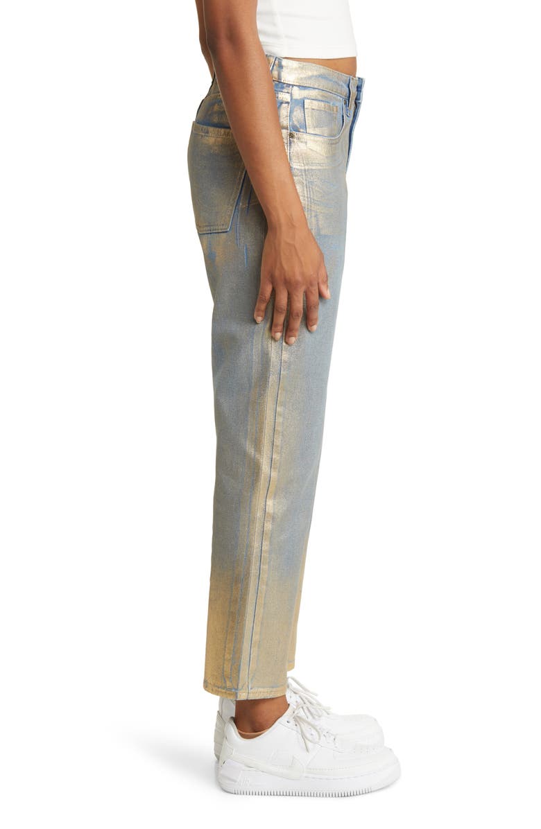 Circus NY by Sam Edelman Metallic High Waist Straight Leg Jeans, Alternate, color, 