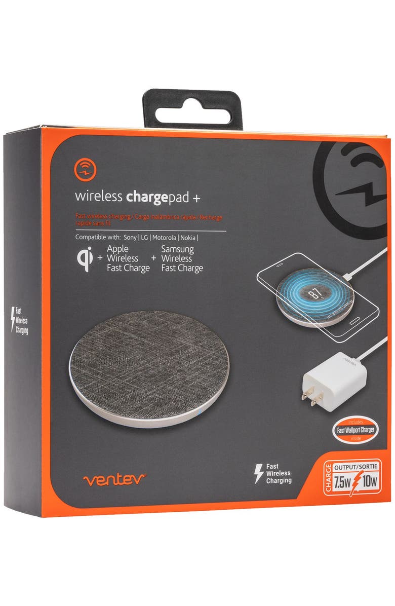 Ventev wireless chargepad plus 10W, Alternate, color, Gray