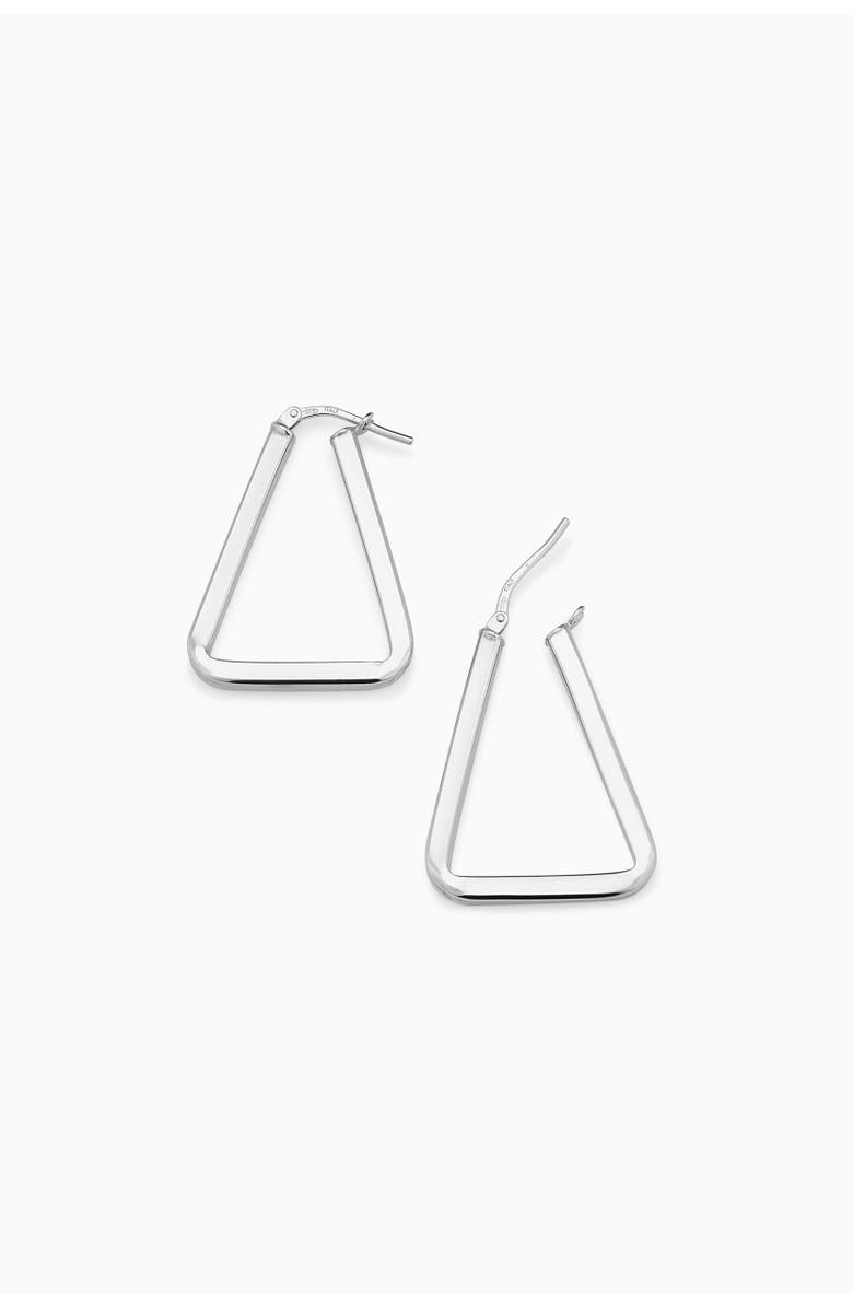 Oradina Trinity Midi Hoops in Sterling Silver, Alternate, color, Silver