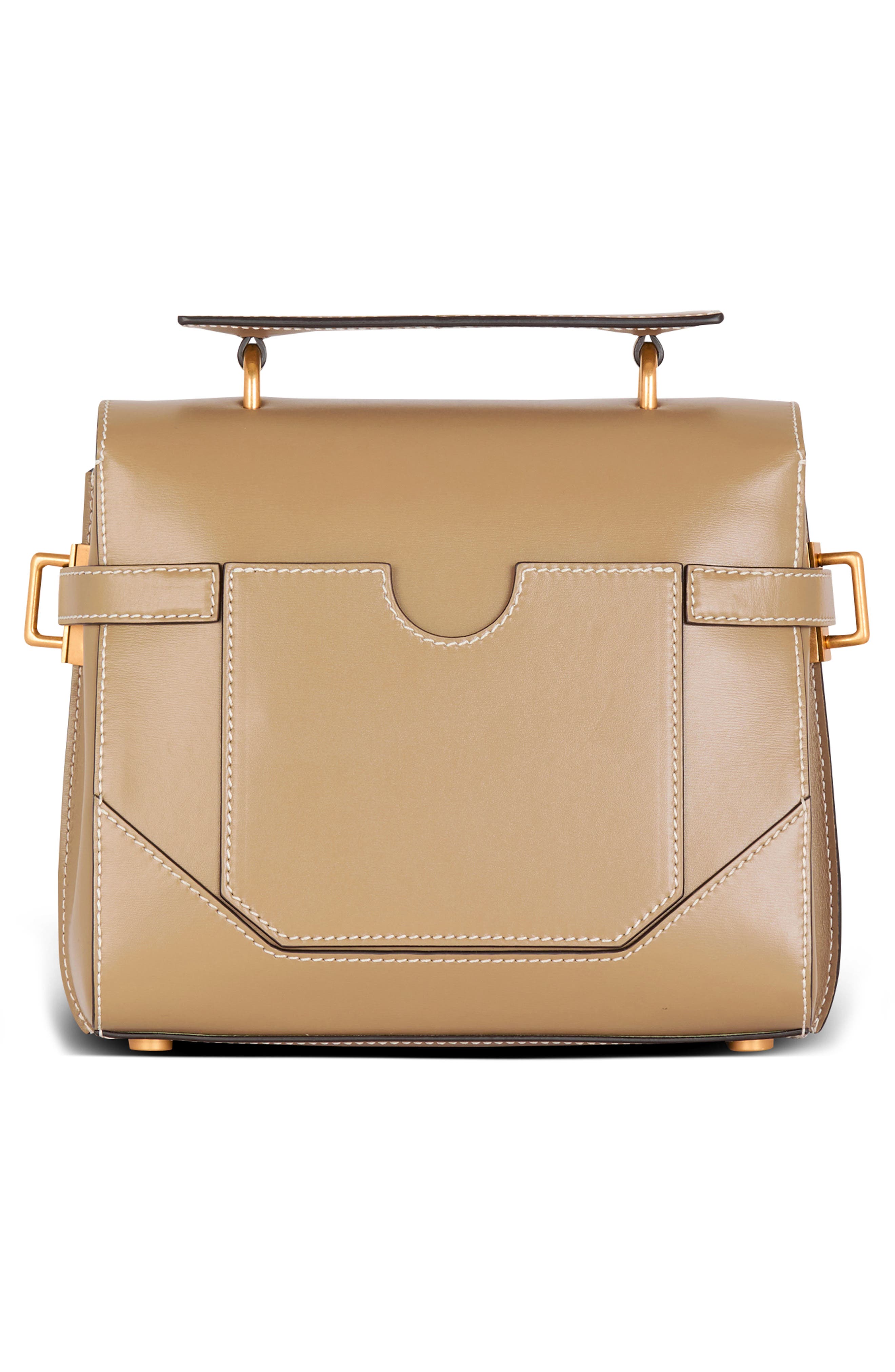 Balmain B-Buzz 23 Leather Top Handle Bag, Alternate, color, 