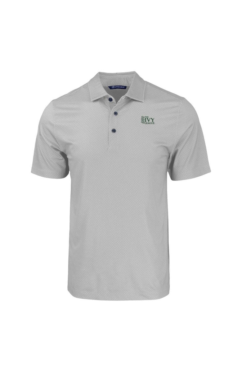 Cutter & Buck Men's Cutter & Buck  Gray Ivy League Pike Eco Tonal Geo Print Stretch Recycled Polo, Alternate, color, 