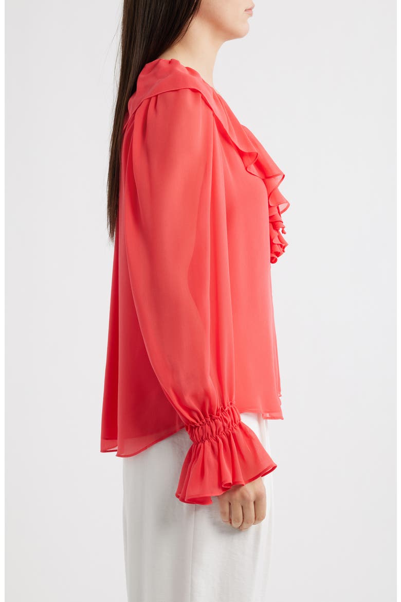 Joslyn Ruffle Top, Alternate, color, BRIGHT CORAL