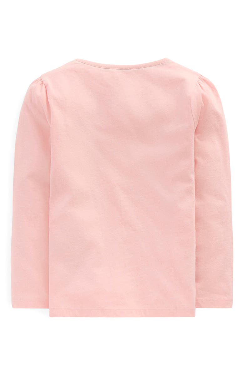 Mini Boden Kids' Puff Sleeve Appliqué T-Shirt, Alternate, color, Chalk Pink Butterfly