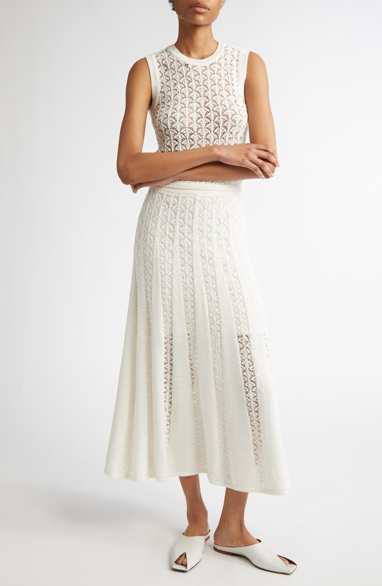 Zimmermann Wylie Crop Open Stitch Cotton Tank Top, Alternate, color, 