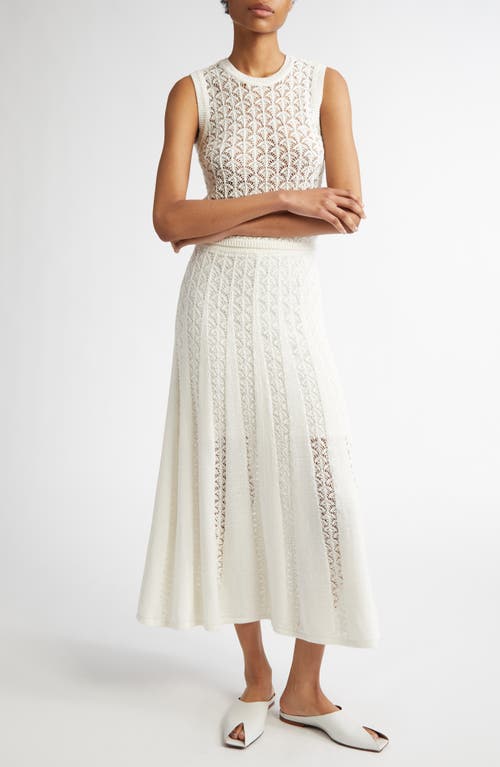 Shop Zimmermann Wylie Open Stitch Cotton Sweater Skirt In Ivory