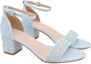 Kailee P Jackie Crochet Lace Block Heel Sandals