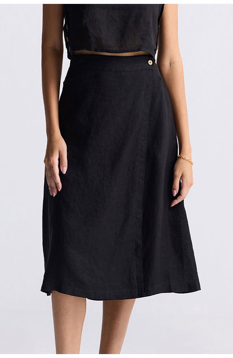 Reistor Overlap Midi Skirt, Main, color, Black