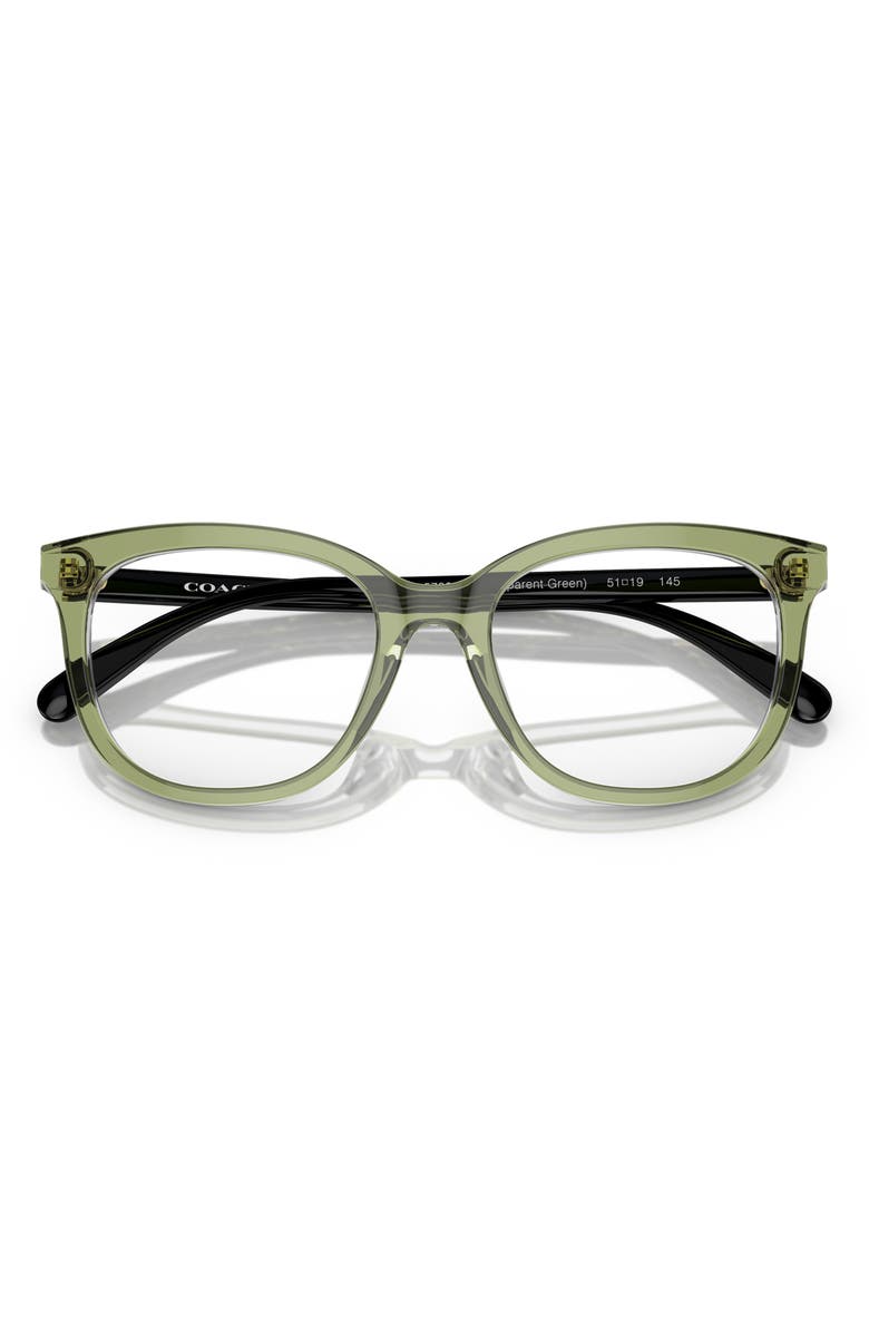 COACH 51mm Square Optical Glasses, Alternate, color, Green Hopper / Demo