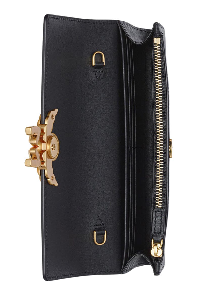 Large Himmel Leather Wallet on a Chain, Alternate, color, BLACK
