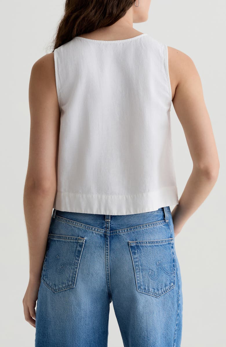 AG Alpha Crop Linen & Cupro Tank, Alternate, color, 