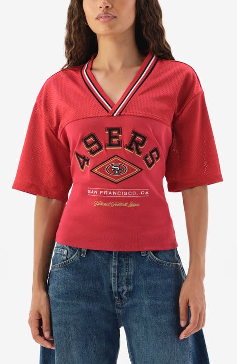 San Francisco 49ers Graphic V-Neck Lace Back T-Shirt