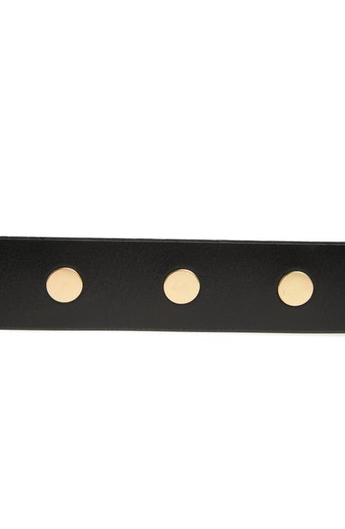 Allsaints Flat Stud Keeper Leather Belt In Black