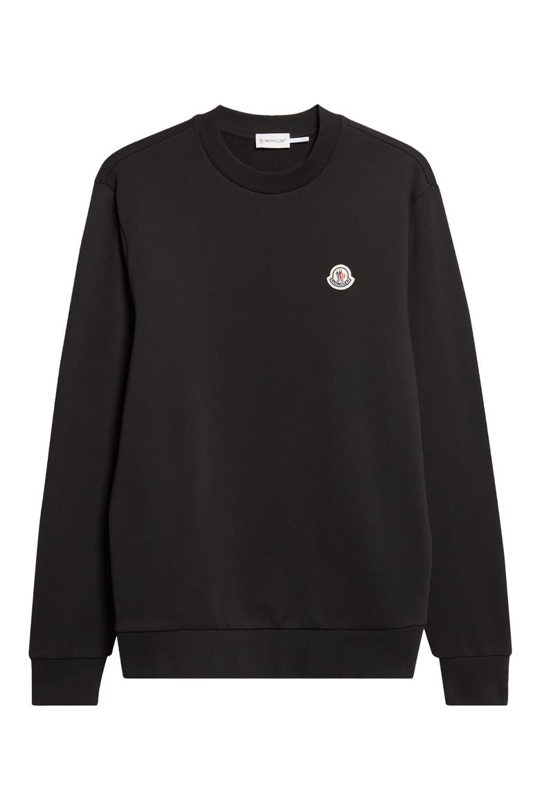 Logo Patch Fleece Sweatshirt, Alternate, color, BLACK