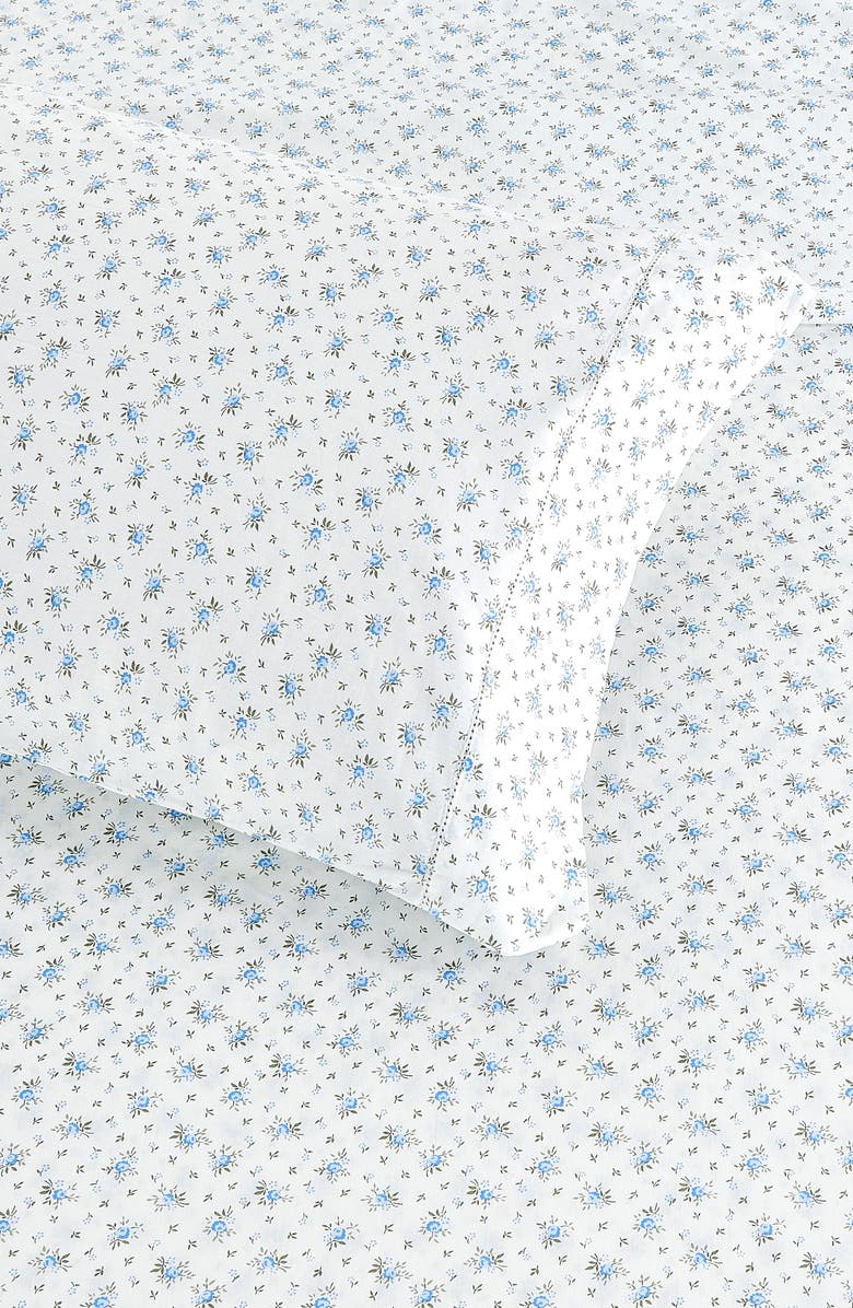 MELANGE HOME La Fleur 200 Thread Count Cotton Sheet Set, Alternate, color, Blue