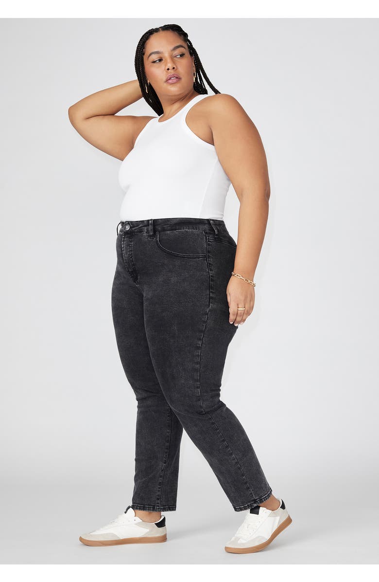 ELOQUII The Leigh Super Stretch Slim Leg Jean, Alternate, color, Vintage Black