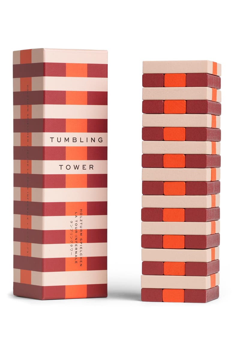 Tumbling Towers Game, Alternate, color, RED/ MULTI